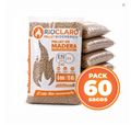60 Bolsas de Pellet Madera 15 kg